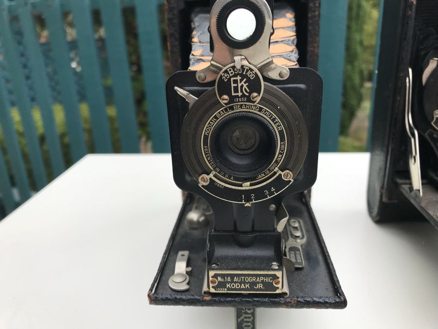 JUST ADDED - Pair Of Vintage Eastman Kodak Bellows Cameras - Hawk-Eye Model B And No.1A Autographic Kodak Jr. [Photo 2]