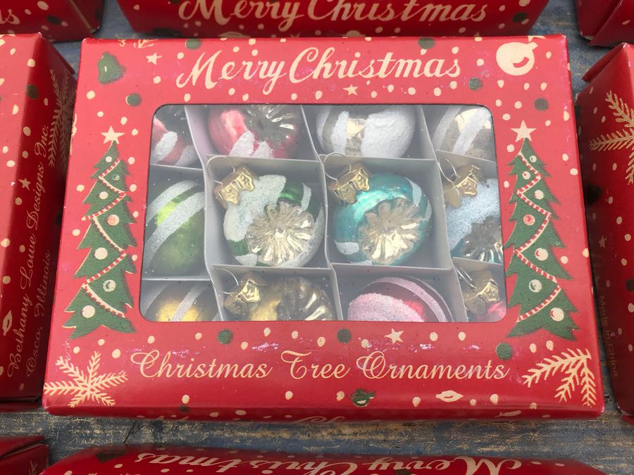 JUST ADDED - (10) NEW Boxes Of Miniature Christmas Tree Ornaments And (4) Christmas Gift Boxes [Photo 3]