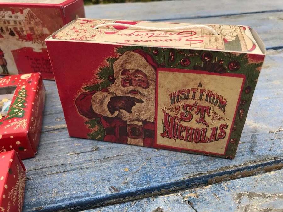 JUST ADDED - (10) NEW Boxes Of Miniature Christmas Tree Ornaments And (4) Christmas Gift Boxes [Photo 4]