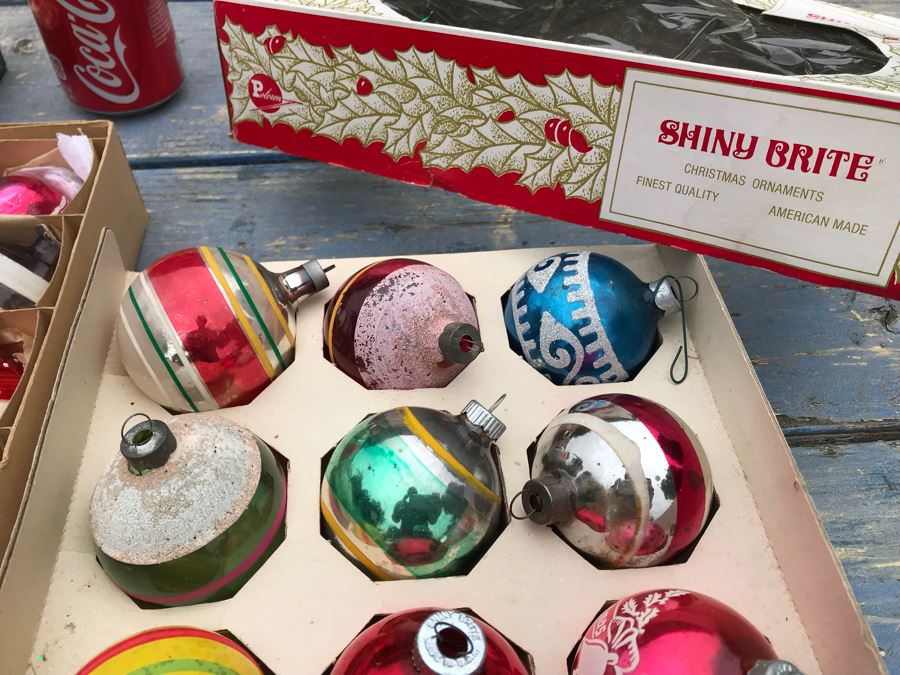 JUST ADDED - Vintage Glass Christmas Tree Ornaments With Some Boxes Mainly Shiny Brite [Photo 4]