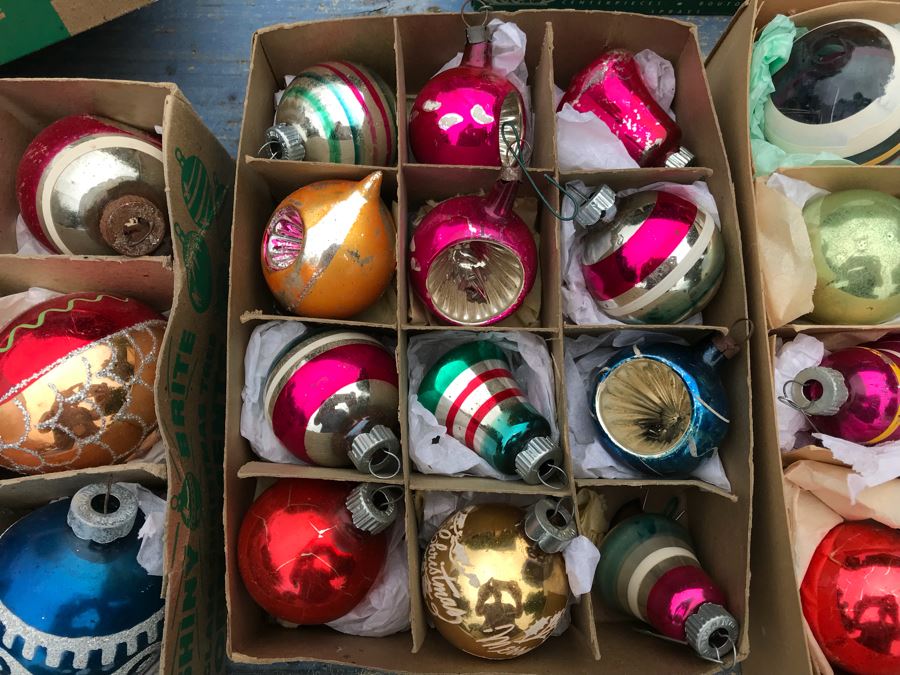 JUST ADDED - Vintage Glass Christmas Tree Ornaments With Some Boxes Mainly Shiny Brite [Photo 10]