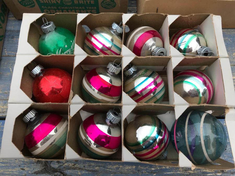 JUST ADDED - Vintage Glass Christmas Tree Ornaments With Some Boxes Mainly Shiny Brite [Photo 13]