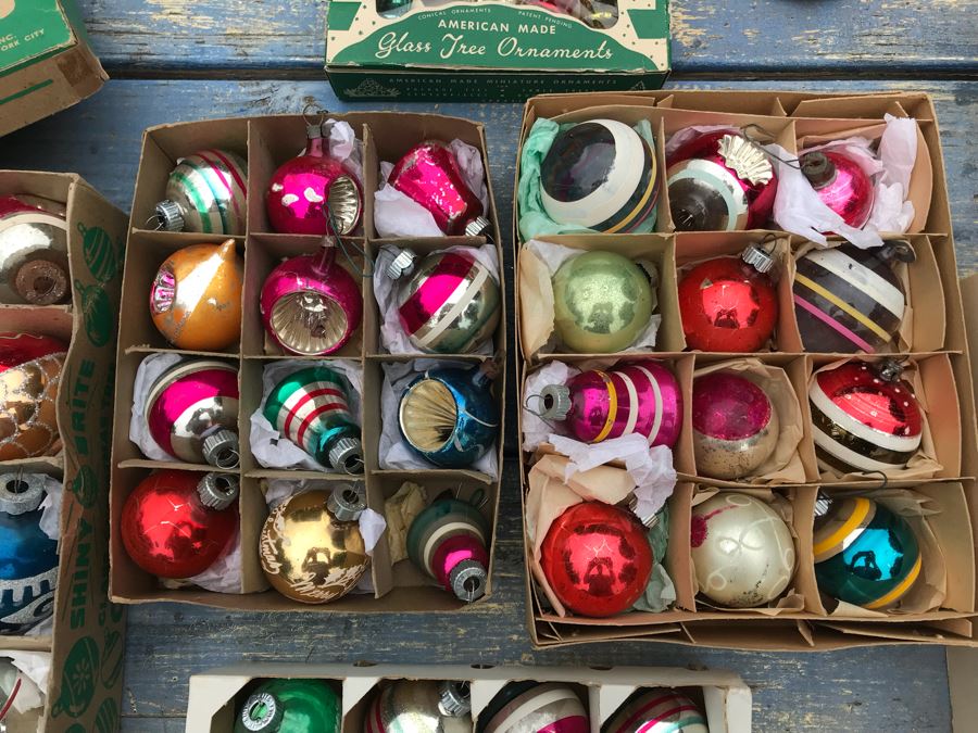 JUST ADDED - Vintage Glass Christmas Tree Ornaments With Some Boxes Mainly Shiny Brite [Photo 6]