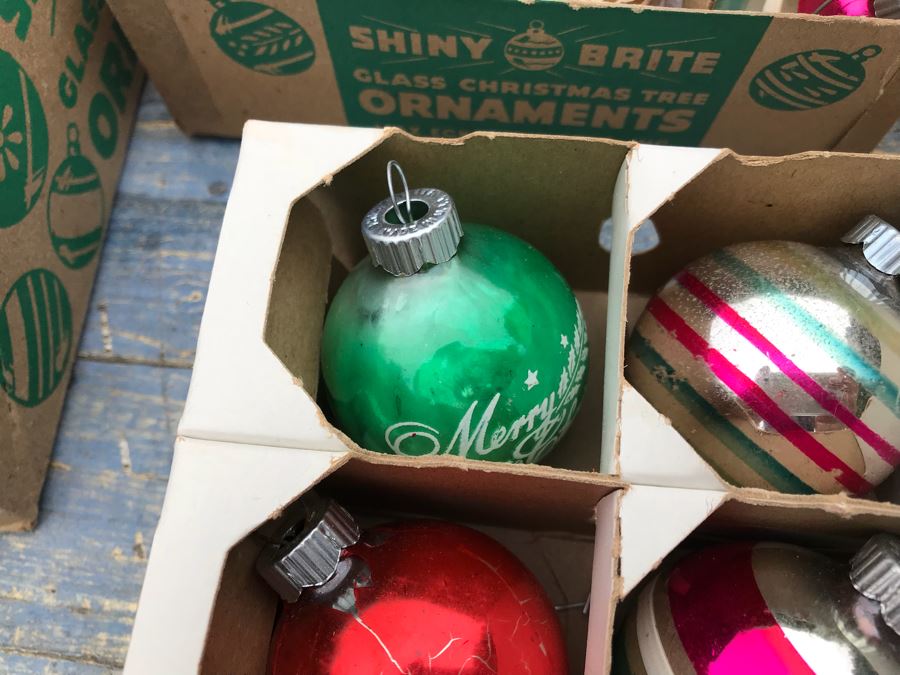JUST ADDED - Vintage Glass Christmas Tree Ornaments With Some Boxes Mainly Shiny Brite [Photo 14]