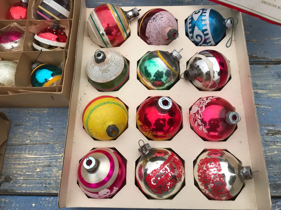 JUST ADDED - Vintage Glass Christmas Tree Ornaments With Some Boxes Mainly Shiny Brite [Photo 2]