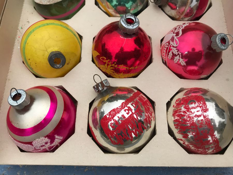 JUST ADDED - Vintage Glass Christmas Tree Ornaments With Some Boxes Mainly Shiny Brite [Photo 3]