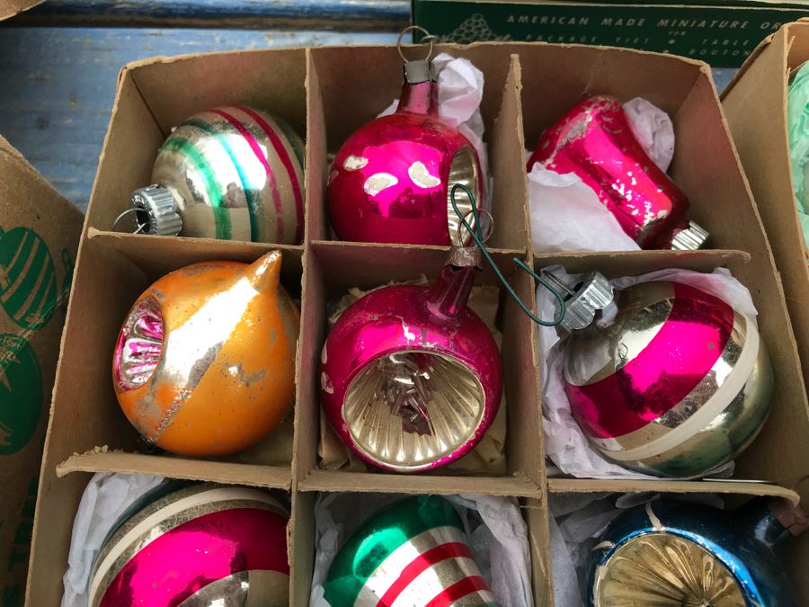 JUST ADDED - Vintage Glass Christmas Tree Ornaments With Some Boxes Mainly Shiny Brite [Photo 11]