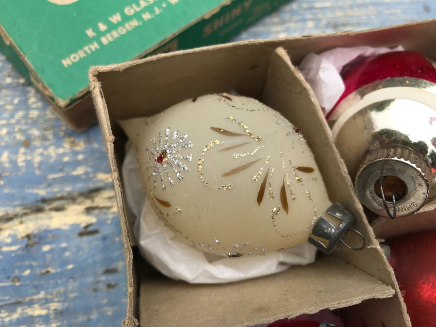 JUST ADDED - Vintage Glass Christmas Tree Ornaments With Some Boxes Mainly Shiny Brite [Photo 22]