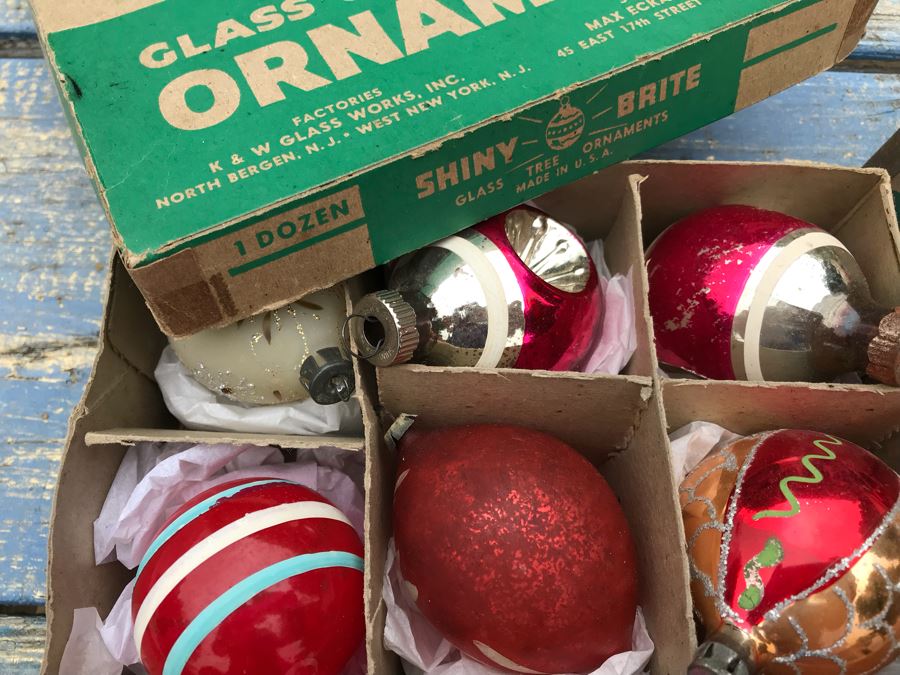 JUST ADDED - Vintage Glass Christmas Tree Ornaments With Some Boxes Mainly Shiny Brite [Photo 20]