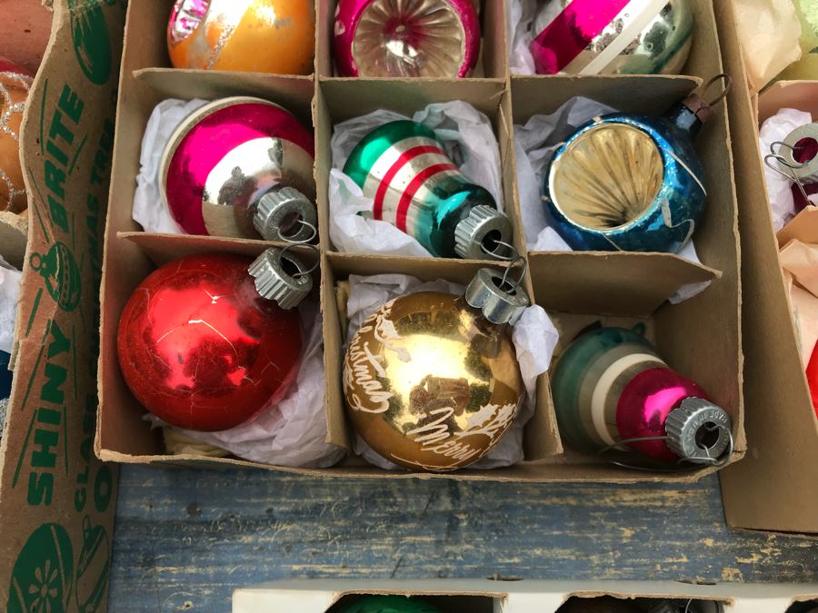 JUST ADDED - Vintage Glass Christmas Tree Ornaments With Some Boxes Mainly Shiny Brite [Photo 12]
