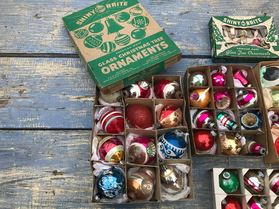 JUST ADDED - Vintage Glass Christmas Tree Ornaments With Some Boxes Mainly Shiny Brite [Photo 15]