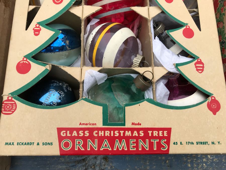 JUST ADDED - Vintage Glass Christmas Tree Ornaments With Some Boxes Mainly Shiny Brite [Photo 17]