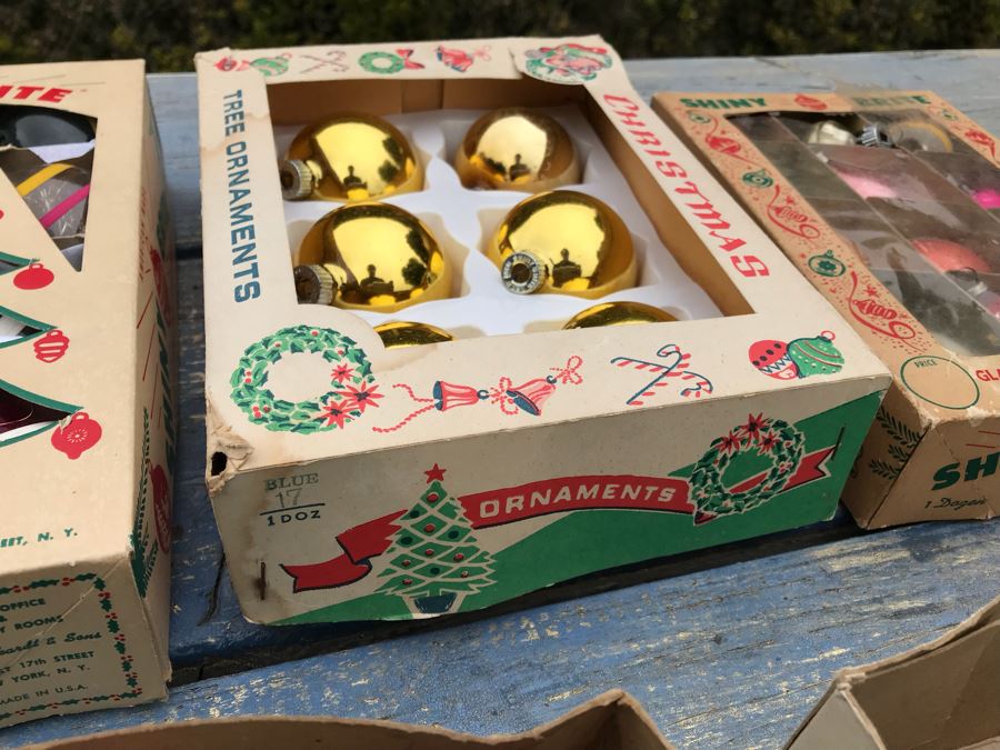 JUST ADDED - Vintage Glass Christmas Tree Ornaments With Some Boxes Mainly Shiny Brite [Photo 24]