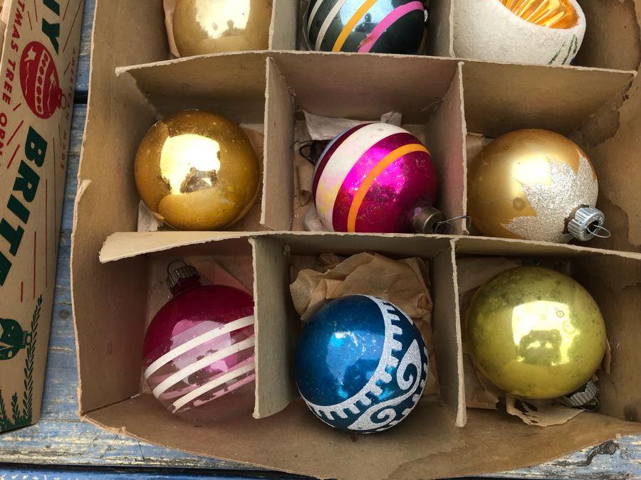 JUST ADDED - Vintage Glass Christmas Tree Ornaments With Some Boxes Mainly Shiny Brite [Photo 7]