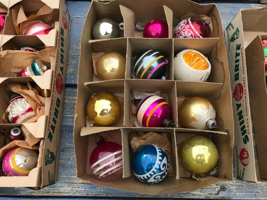JUST ADDED - Vintage Glass Christmas Tree Ornaments With Some Boxes Mainly Shiny Brite [Photo 6]