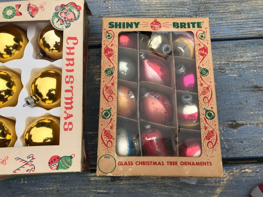 JUST ADDED - Vintage Glass Christmas Tree Ornaments With Some Boxes Mainly Shiny Brite [Photo 12]