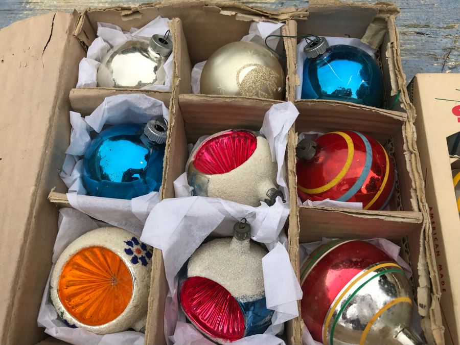 JUST ADDED - Vintage Glass Christmas Tree Ornaments With Some Boxes Mainly Shiny Brite [Photo 21]