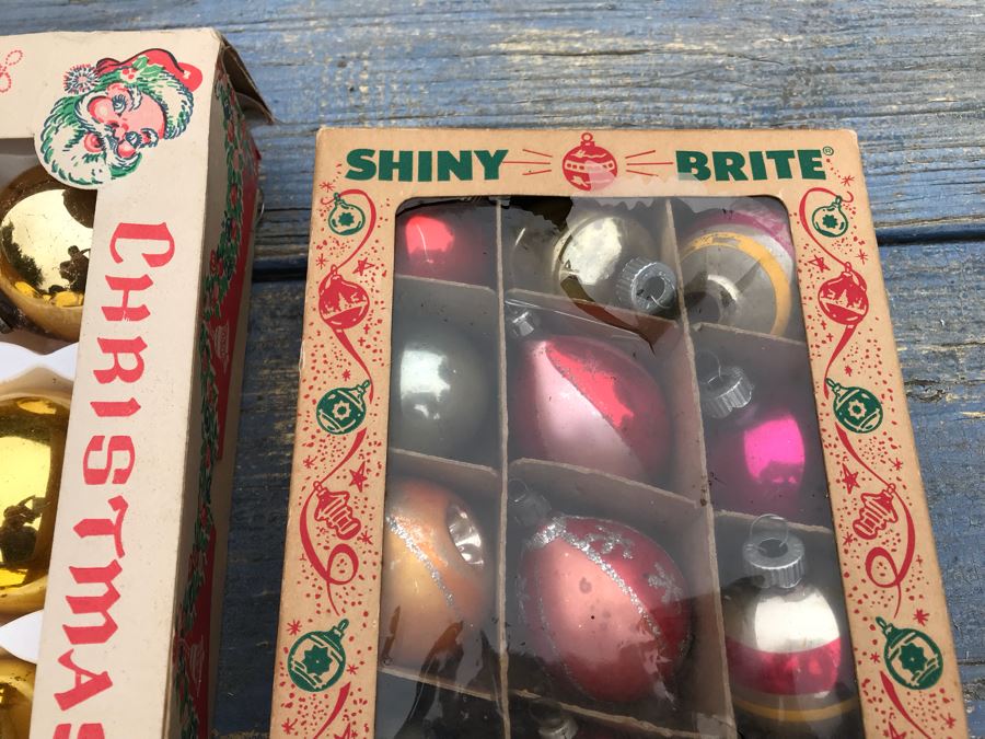JUST ADDED - Vintage Glass Christmas Tree Ornaments With Some Boxes Mainly Shiny Brite [Photo 14]