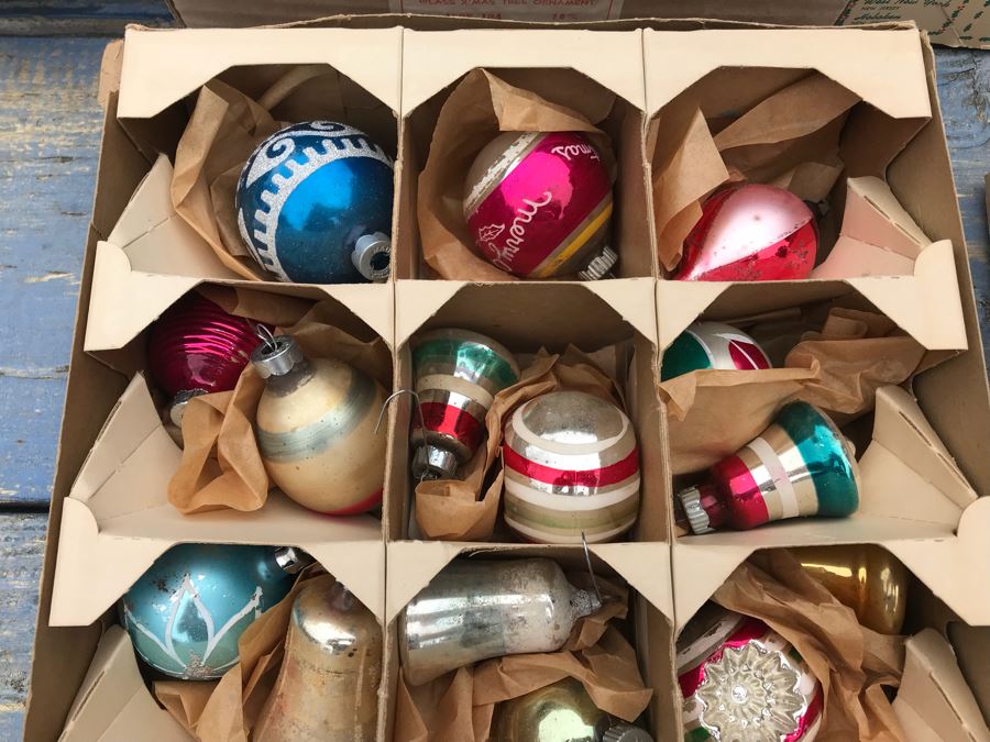 JUST ADDED - Vintage Glass Christmas Tree Ornaments With Some Boxes Mainly Shiny Brite [Photo 5]