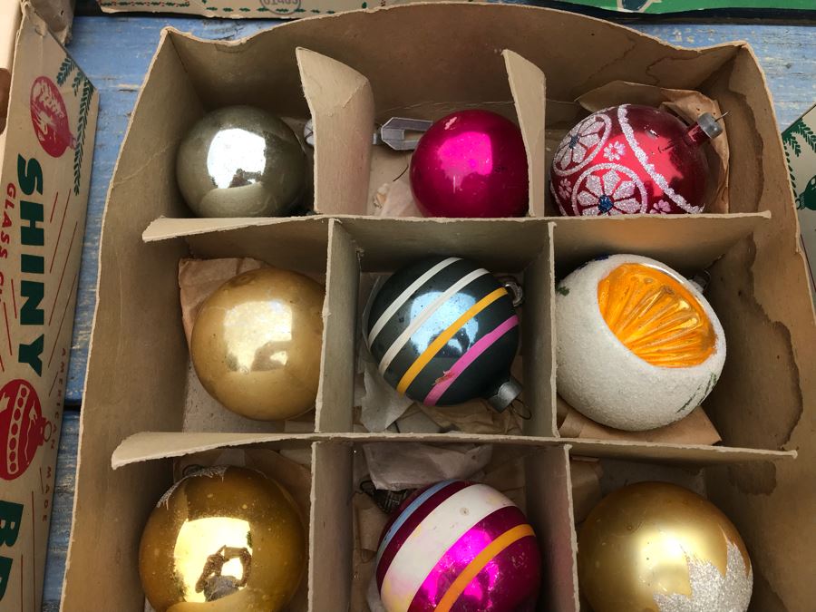 JUST ADDED - Vintage Glass Christmas Tree Ornaments With Some Boxes Mainly Shiny Brite [Photo 8]