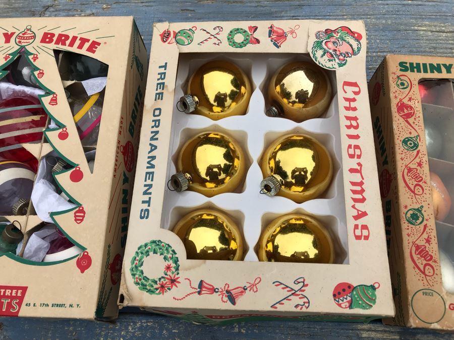 JUST ADDED - Vintage Glass Christmas Tree Ornaments With Some Boxes Mainly Shiny Brite [Photo 15]