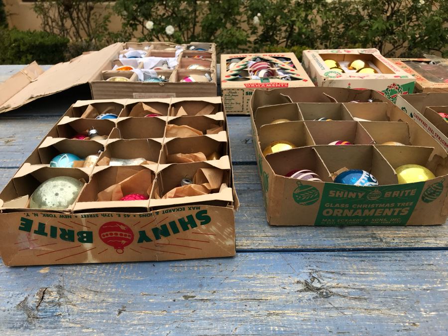 JUST ADDED - Vintage Glass Christmas Tree Ornaments With Some Boxes Mainly Shiny Brite [Photo 25]