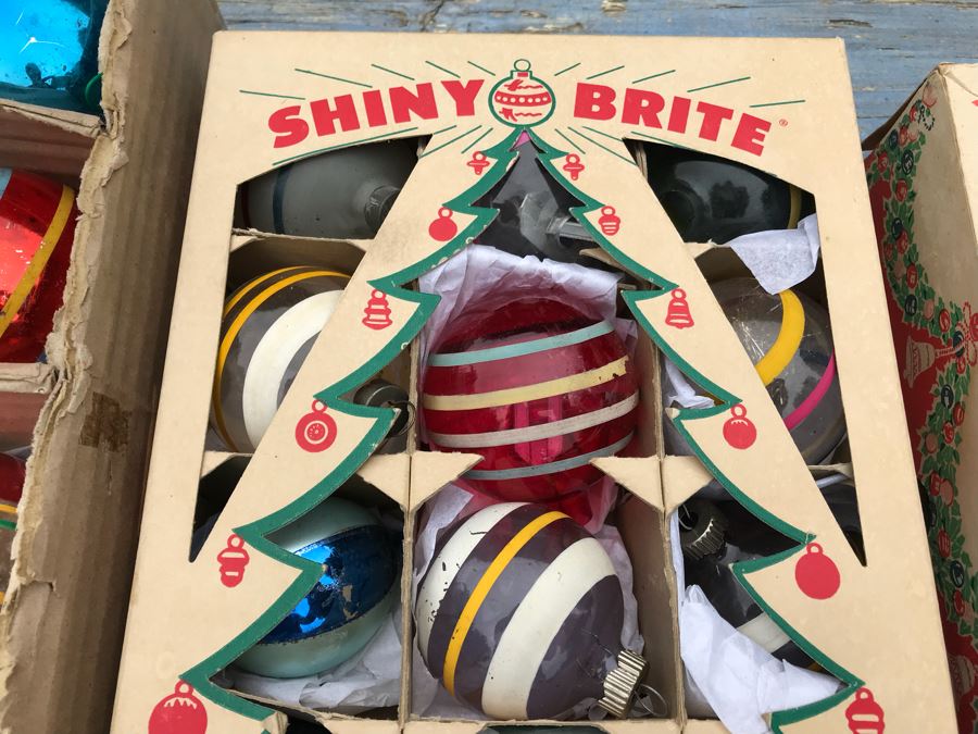 JUST ADDED - Vintage Glass Christmas Tree Ornaments With Some Boxes Mainly Shiny Brite [Photo 18]
