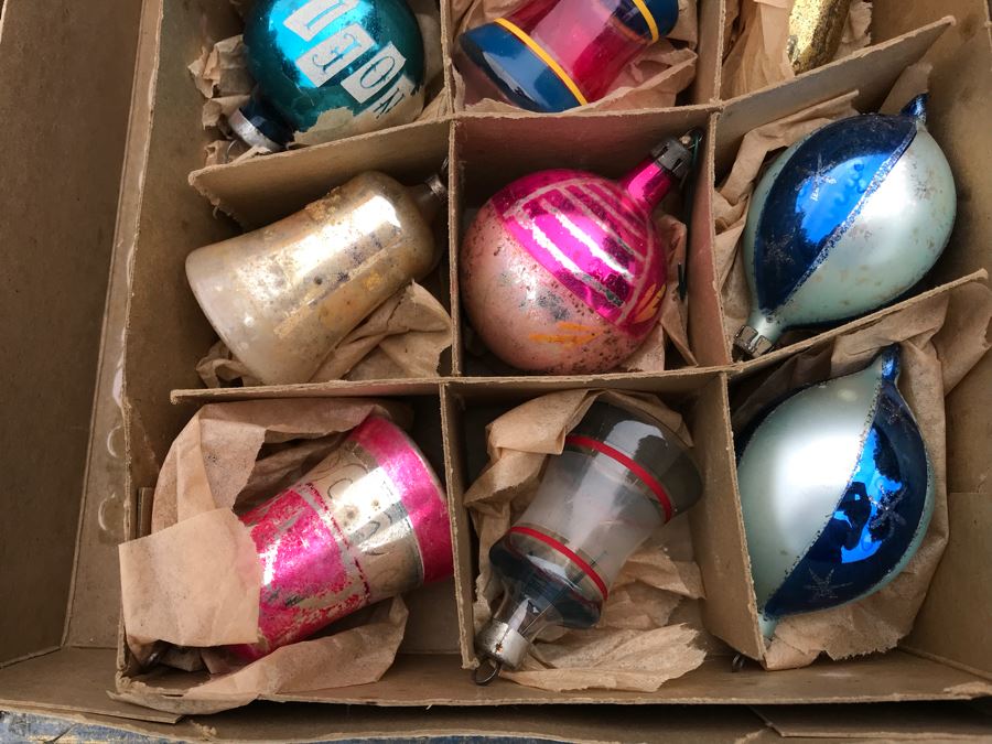JUST ADDED - Vintage Glass Christmas Tree Ornaments With Some Boxes Mainly Shiny Brite [Photo 10]