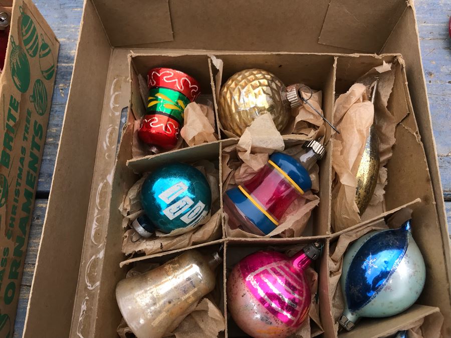 JUST ADDED - Vintage Glass Christmas Tree Ornaments With Some Boxes Mainly Shiny Brite [Photo 11]