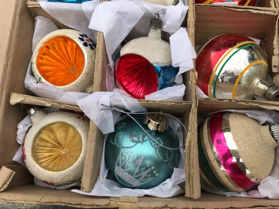 JUST ADDED - Vintage Glass Christmas Tree Ornaments With Some Boxes Mainly Shiny Brite [Photo 20]