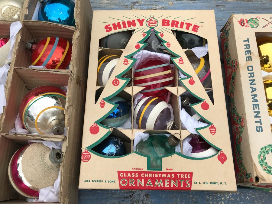 JUST ADDED - Vintage Glass Christmas Tree Ornaments With Some Boxes Mainly Shiny Brite [Photo 16]