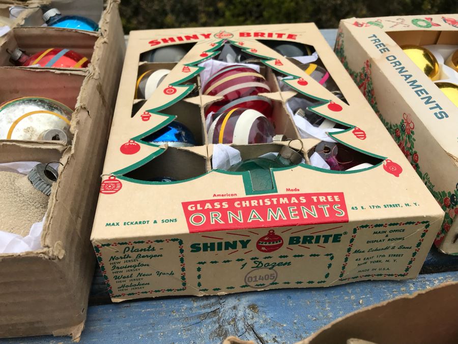 JUST ADDED - Vintage Glass Christmas Tree Ornaments With Some Boxes Mainly Shiny Brite [Photo 23]