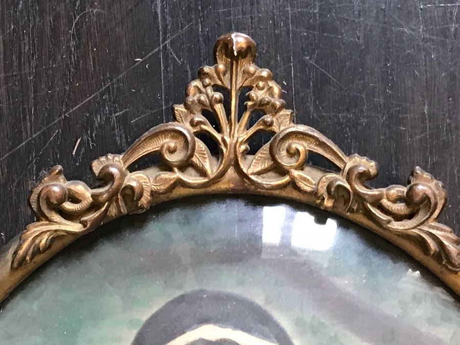 JUST ADDED - Vintage Photograph In Metal Frame With Convex Glass [Photo 3]