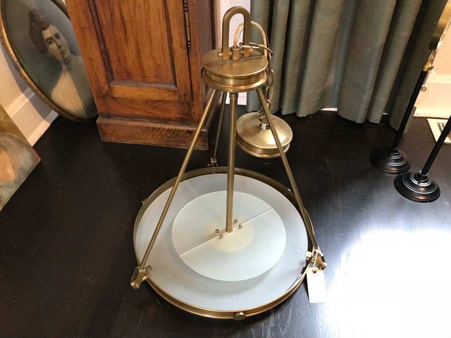 JUST ADDED - 21.5' Brass Chandelier Light Fixture Retails $300 [Photo 2]
