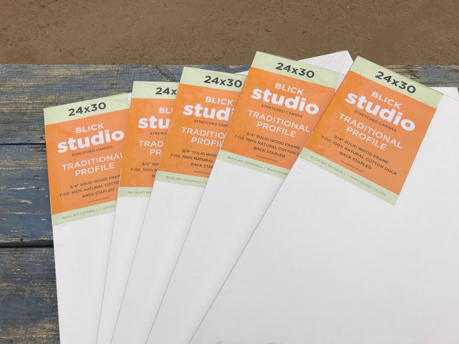 JUST ADDED - Set Of (5) NEW BLICK Studio Stretched Canvas 100% Cotton Duck For Painting Artwork 24' X 30' [Photo 3]
