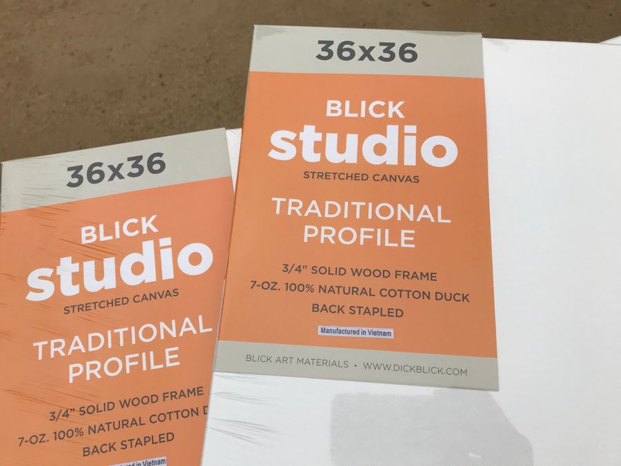 JUST ADDED - Set Of (4) NEW BLICK Studio Stretched Canvas 100% Cotton Duck For Painting Artwork 36' X 36' And (1) NEW 24' X 36' [Photo 6]