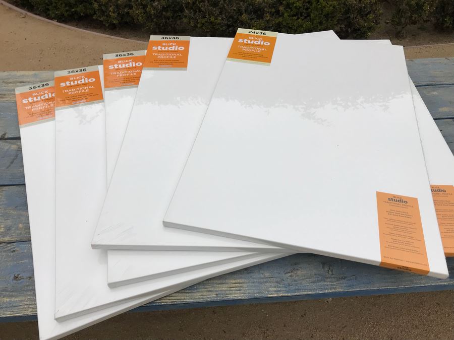 JUST ADDED - Set Of (4) NEW BLICK Studio Stretched Canvas 100% Cotton Duck For Painting Artwork 36' X 36' And (1) NEW 24' X 36' [Photo 3]