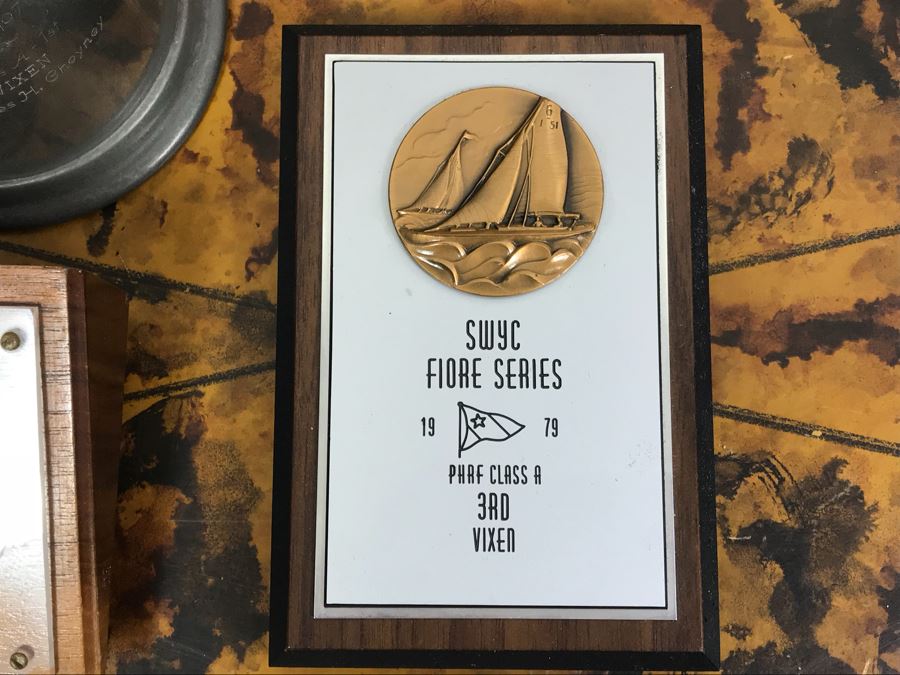 JUST ADDED - Collection Of Various Sailing Trophies (2) With Barometer And Thermometer [Photo 11]