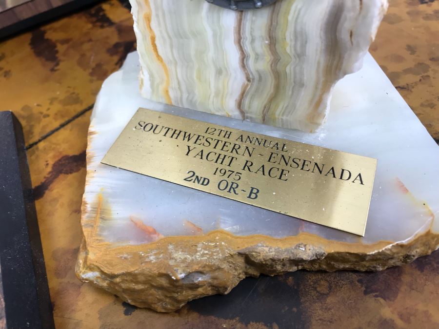 JUST ADDED - Collection Of Various Sailing Trophies (2) With Barometer And Thermometer [Photo 5]