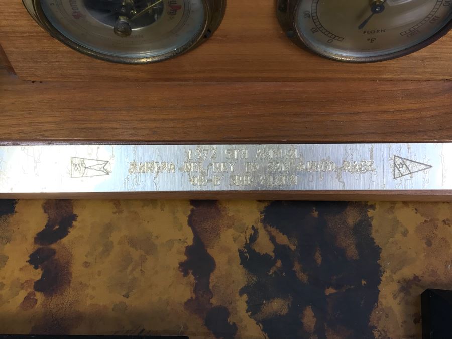 JUST ADDED - Collection Of Various Sailing Trophies (2) With Barometer And Thermometer [Photo 9]