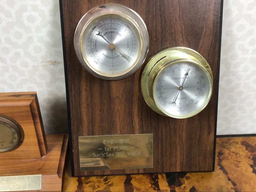JUST ADDED - Collection Of Various Sailing Trophies (2) With Barometer And Thermometer [Photo 13]