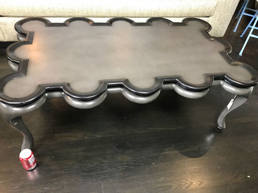 JUST ADDED - Black Dior Modern Coffee Table With Queen Anne Legs (Note Scratches On Top) Retails $960 [Photo 3]