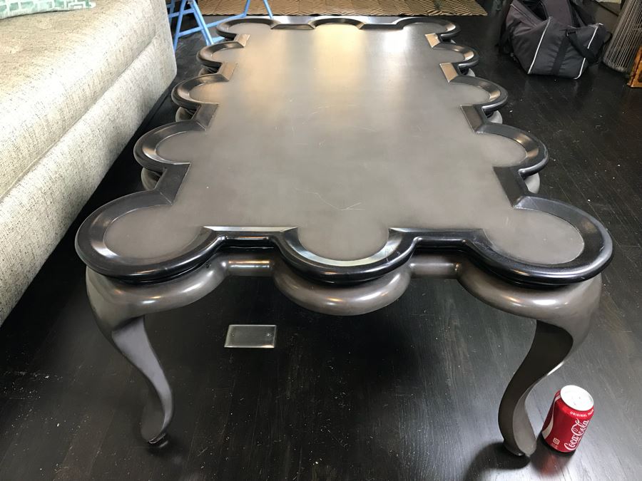 JUST ADDED - Black Dior Modern Coffee Table With Queen Anne Legs (Note Scratches On Top) Retails $960 [Photo 1]