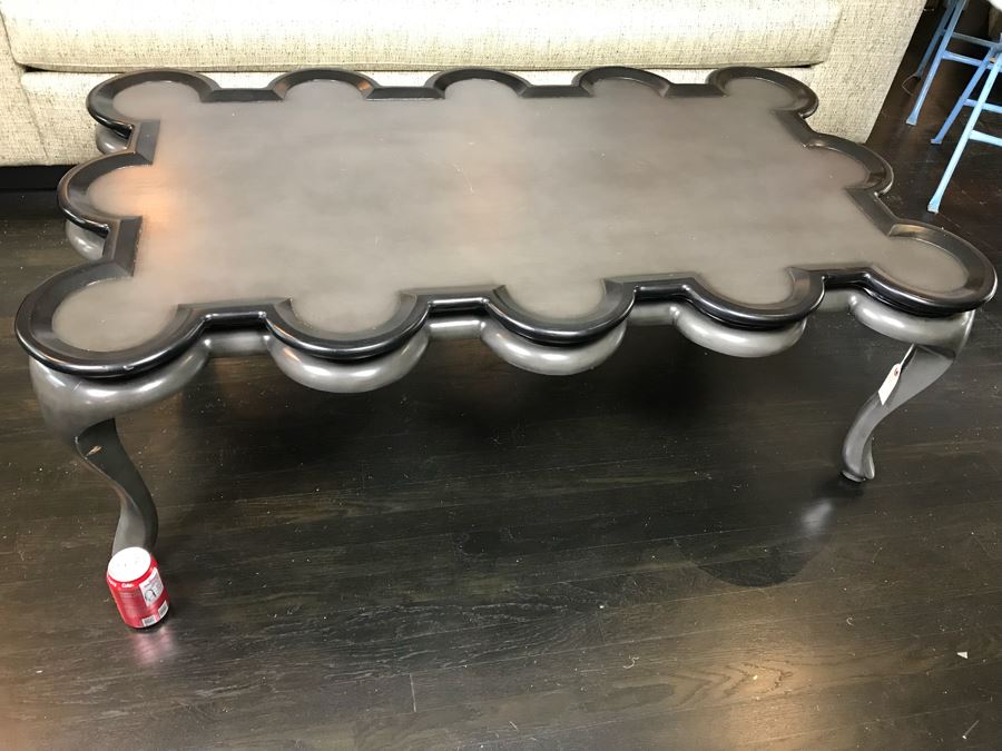 JUST ADDED - Black Dior Modern Coffee Table With Queen Anne Legs (Note Scratches On Top) Retails $960 [Photo 5]