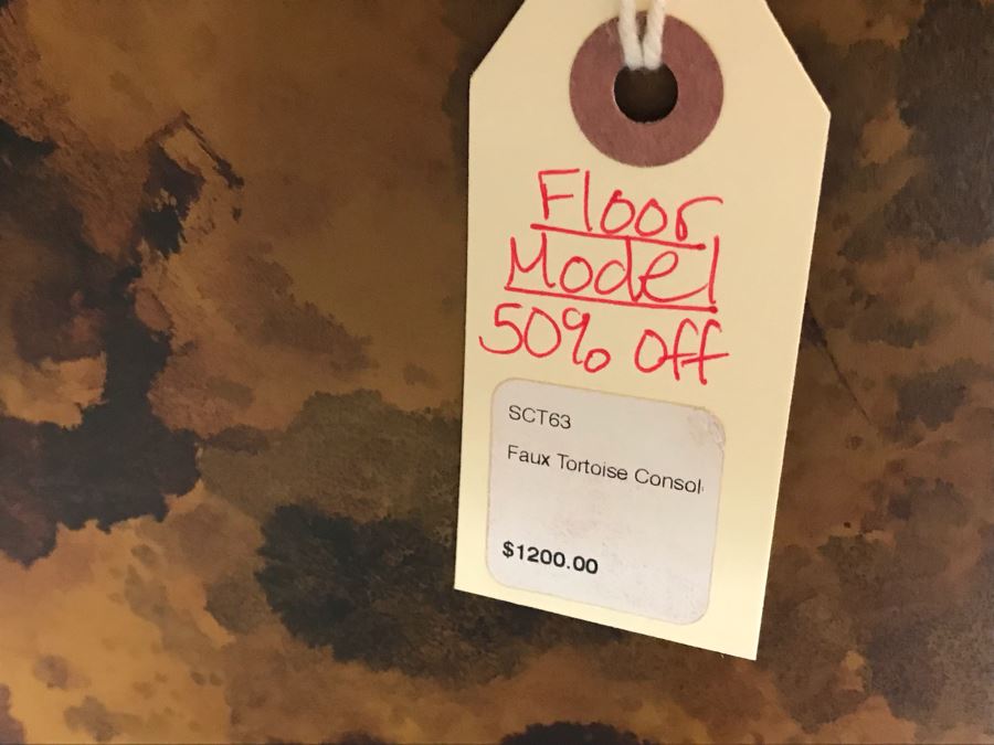 JUST ADDED - Faux Tortoise Console Table (Some Scratches On Top) Retails $600 [Photo 2]