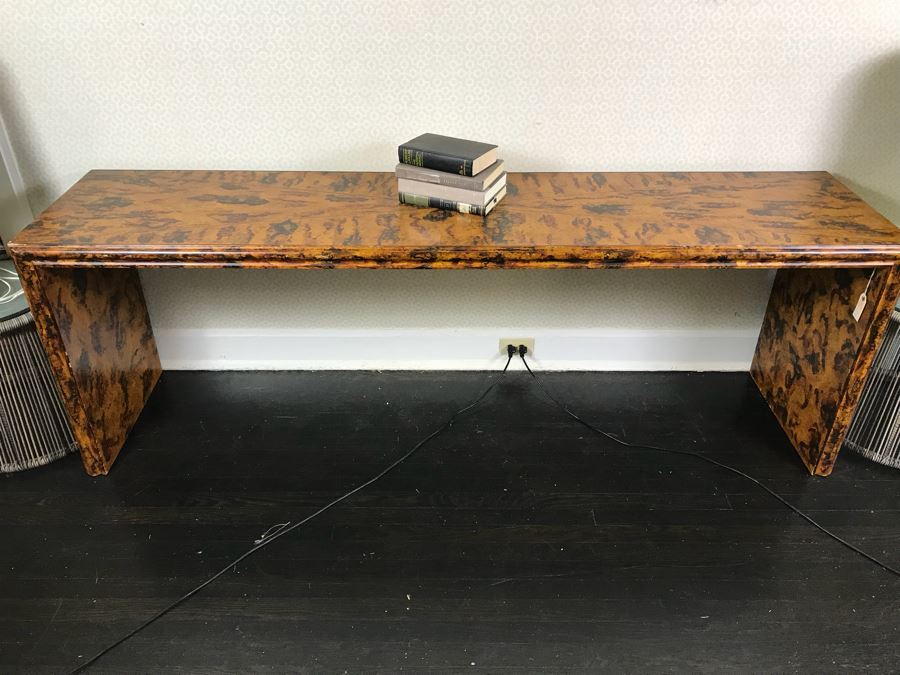JUST ADDED - Faux Tortoise Console Table (Some Scratches On Top) Retails $600 [Photo 3]