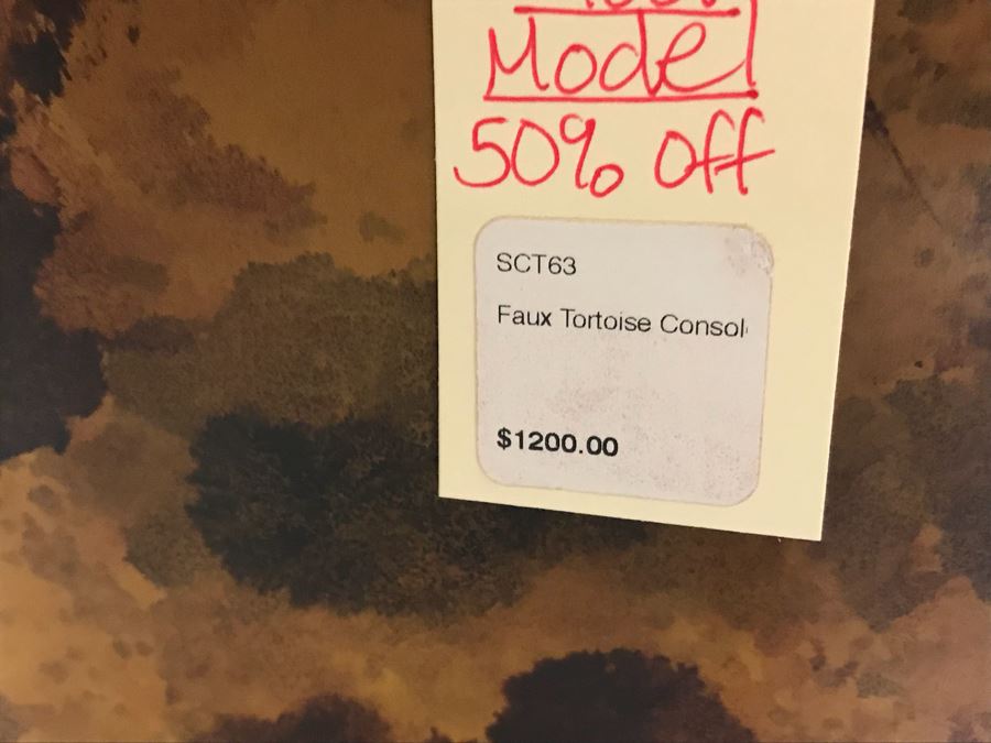 JUST ADDED - Faux Tortoise Console Table (Some Scratches On Top) Retails $600 [Photo 9]