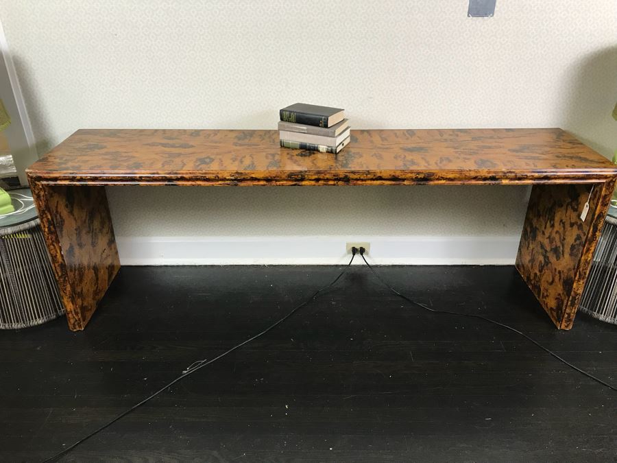 JUST ADDED - Faux Tortoise Console Table (Some Scratches On Top) Retails $600 [Photo 1]