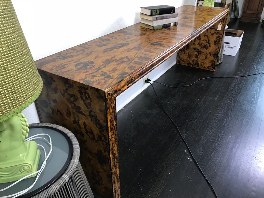 JUST ADDED - Faux Tortoise Console Table (Some Scratches On Top) Retails $600 [Photo 4]