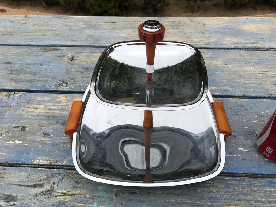 JUST ADDED - Vintage Chrome 2-Tier Stand With Bakelite Handles [Photo 2]